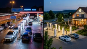 Autobahn-Laden mit dem E-Auto: Raststätte vs. Autohof – Wo laden Sie günstiger und komfortabler?