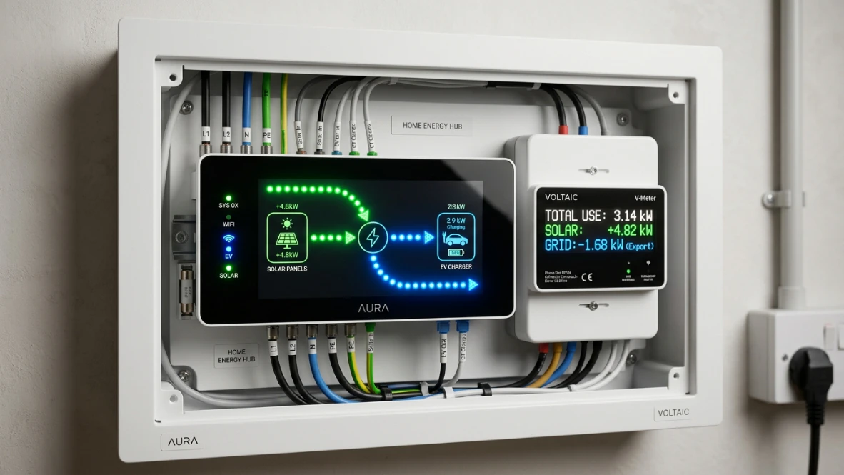 Interface einer Wallbox-App, die automatische 1- auf 3-Phasenumschaltung beim Solarladen zeigt